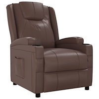 vidaXL Reclinerfåtölj brun konstläder