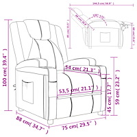 vidaXL Reclinerfåtölj cappuccino konstläder