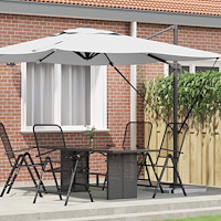 vidaXL Patio-parasol Sand Polyester tak 3m Justerbara armstöd
