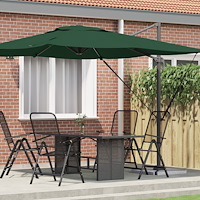 vidaXL Cantilever Roma Parasol Grön 286x285x265 cm Aluminium