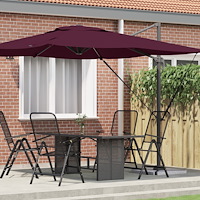 vidaXL Parasoll Bordeaux röd Aluminium, Polyester Stor