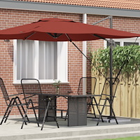 vidaXL Uteplatsparaply Terrakotta Polyester Stor Justerbara armstöd