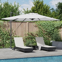 vidaXL Cantilever Roma Parasol med LEDs Sand 286x285x270 cm Aluminium