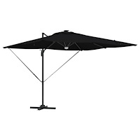 vidaXL Cantilever Roma Parasol med LED-lampor Svart 286x285x270 cm Aluminium