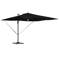 vidaXL Cantilever Roma Parasol med LED-lampor Svart 286x285x270 cm Aluminium