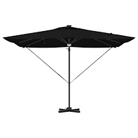 vidaXL Cantilever Roma Parasol med LED-lampor Svart 286x285x270 cm Aluminium