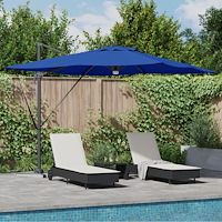 vidaXL Kantilever Roma Parasoll med LED-lampor Azurblå 286x285x270 cm Aluminium