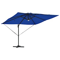 vidaXL Kantilever Roma Parasoll med LED-lampor Azurblå 286x285x270 cm Aluminium