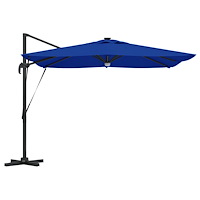 vidaXL Kantilever Roma Parasoll med LED-lampor Azurblå 286x285x270 cm Aluminium