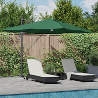 vidaXL Grön Cantilever-parasol Grön Polyester, Metall Stor