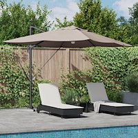 vidaXL Cantilever Paraply - Taupe Taupe Tyg Stor Höjdjusterbar