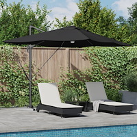 vidaXL Cantilever Parasoll - Svart Polyester, Pulverlackerat Stål Stor