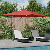 vidaXL Cantilever parasoll Teracotta Polyester Stor Hopfällbar
