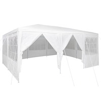 vidaXL Partytält med 10 Sidoväggar Vit 6x4 m PE