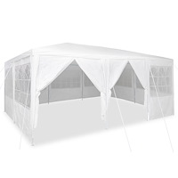 vidaXL Partytält med 10 Sidoväggar Vit 6x4 m PE