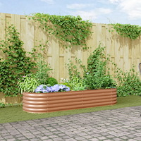 vidaXL Upphöjd Trädgårdsbädd Brun med Trälook 240x80x44 cm Stål