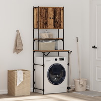vidaXL Tvättmaskinskåp Gammalt trä 68x48.5x194 cm