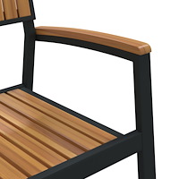 vidaXL 9-delat trädgårdsmatsalsset svart stål och massivt akaciaträ