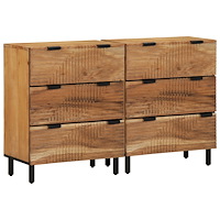vidaXL Sideboards 2 delar Brun 60x33x75 cm Massivt trä akaciaträ