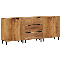 vidaXL 3-delars sideboards bruna 60x33x75 cm i massivt akaciaträ