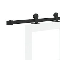 vidaXL Skjutdörr med hårdvaruset 'ORKDAL'Vit solid trä och glas