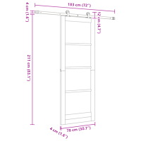 vidaXL Skjutdörr med skruvsats 'ORKDAL'Vit MDF & Glas