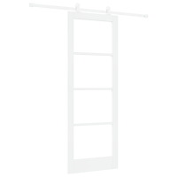 vidaXL Skjutdörr med skruvsats 'ORKDAL'Vit MDF & Glas