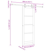 vidaXL Skjutdörr med installationsset Vit 73,5x211 cm Massivt trä från furu