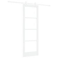 vidaXL Skjutdörr med installationsset Vit 73,5x211 cm Massivt trä från furu