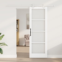 vidaXL Skjutdörr med installationsset Vit 73,5x211 cm Massivt trä från furu