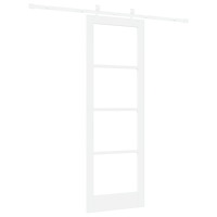 vidaXL Skjutdörr med installationsset Vit 73,5x211 cm Massivt trä från furu