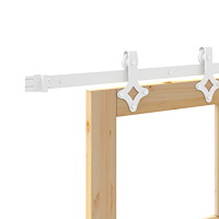 vidaXL Skjutdörr med Utrustningssats 93x211 cm Massivt Trä i Furu