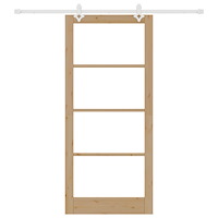 vidaXL Skjutdörr med Utrustningssats 93x211 cm Massivt Trä i Furu
