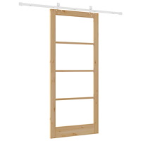 vidaXL Skjutdörr med Utrustningssats 93x211 cm Massivt Trä i Furu