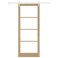 vidaXL Skjutdörr med Hårdvaruset 93x232 cm Massivt Trä Furu