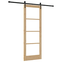 vidaXL Skjutdörr med Hårdvaruset 78x211 cm Massivt Tall