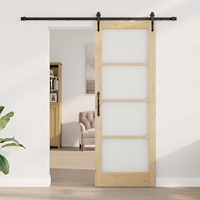 vidaXL Skjutdörr med Hårdvaruset 78x211 cm Massivt Tall