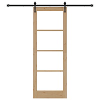 vidaXL Skjutdörr med Hårdvaruset 78x211 cm Massivt Tall