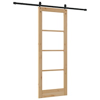 vidaXL Skjutdörr med Hårdvaruset 78x211 cm Massivt Tall
