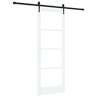 vidaXL Skjutdörr med beslagset Vit 78 x 211 cm Massivt trä Furu