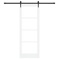 vidaXL Skjutdörr med beslagset Vit 78 x 211 cm Massivt trä Furu