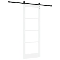 vidaXL Skjutdörr med beslagset Vit 78 x 211 cm Massivt trä Furu