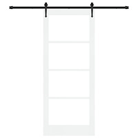 vidaXL Skjutdörr med Beslagset Vit 86x211 cm Massivt Furuträ