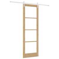 vidaXL Skjutdörr med Hårdvarusats 78x232 cm Massivt Trä Furu