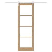 vidaXL Skjutdörr med Hårdvarusats 78x232 cm Massivt Trä Furu