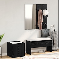 vidaXL Hallway Furniture Set Svart Ek Ingenjörsträ