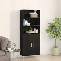 vidaXL Högskåp Svart Ek 69,5x34x180 cm Konstruerat trä, vidaXL Sidobord Svart Ek 69,5x34x90 cm Konstruerat trä, vidaXL Hängande...