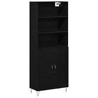 vidaXL Högskåp Svart Ek 69.5x34x180 cm Konstruerat trä, vidaXL Sidoöskåp Svart Ek 69.5x34x90 cm Konstruerat trä, vidaXL Väggskå...