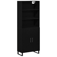 vidaXL Högskåp Svart Ek 69.5x34x180 cm Konstruerat trä, vidaXL Sidobord Svart Ek 69.5x34x90 cm Konstruerat trä, vidaXL Hängande...