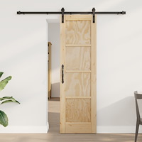 vidaXL Skjutdörr med Hårdvarusats 61x198.5 cm Massivt Trä Tall, vidaXL Inomhusdörr 'ORKDAL'61x198.5 cm Massivt Trä Tall